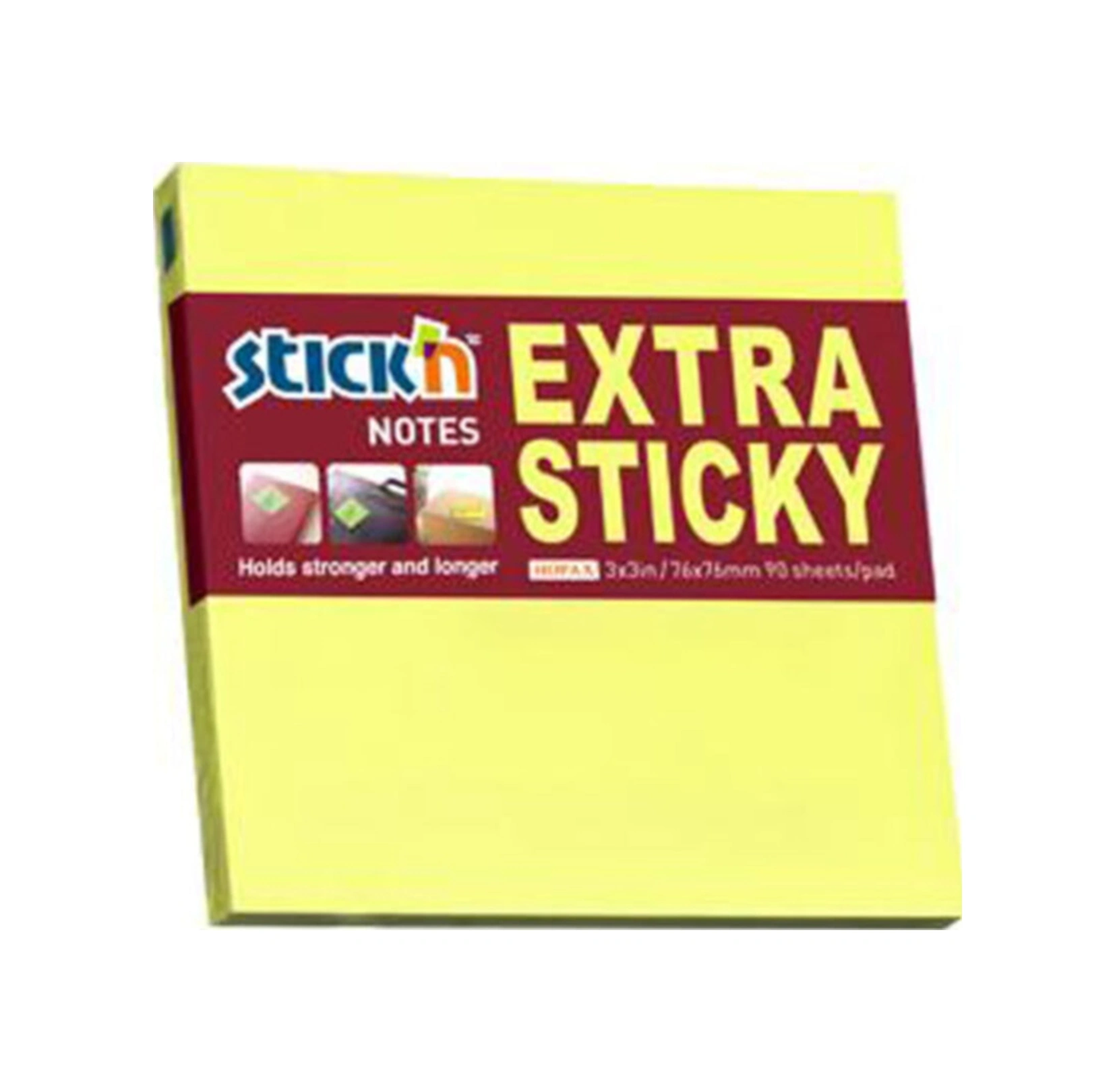 Hopax Stıckn Yapışkanlı Not Kağıdı 12 Adet Extra 90 Yp 76x76 Neon Sarı 21670