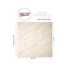 60x60 Cm Kendinden Yapışkanlı Duvar,banyo,tezgah Arası Bej Mermer-12 Adet 1103-60-12