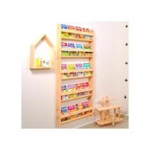 Markaawm Çocuk Odası Eğitici Montessori Kitaplık Mobilya Raf Duvar Rafı 5 Çok Renkli