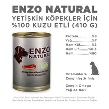 Enzo Natural Kuzu Etli Yaş Köpek Maması 410 Gr