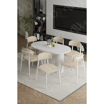 Avvio Bohem Ayak Beyaz Polo Sandalye 80x160 Mutfak Masa Sandalye Takımı