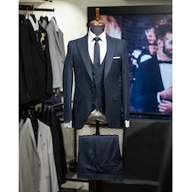 Beystil Sivri Yaka Lacivert Takım Elbise Nikol04 - Slim Fit Lacivert
