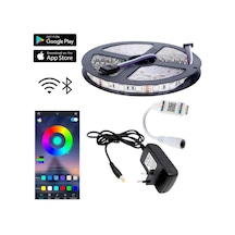 Bluetooth Rgb Led 5 Ve 10 Metre 5050 Smd 3 Çip Tak Çalıştır Set