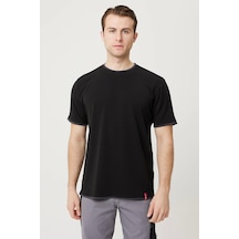 Morina Nefes Alabilir O Yaka Tişört Rahat Ve Klasik Günlük T-shirt Modeli Siyah-gri