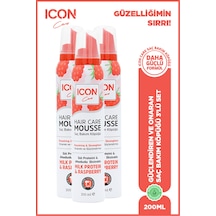 Icon Saç Bakım Köpüğü Mılk Proteın & Raspberry 3'lü Set