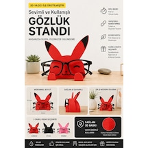3d Baskı Gözlük Standı Dekoratif Masaüstü Gözlük Tutucu - Kırmızı