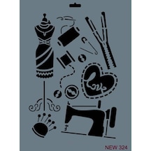 Rich New Seri N-324 Stencil 35x25 Cm - Elwm-287567 Renkli