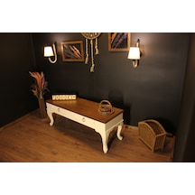 Wooding 120 Cm Masif Ceviz Beyaz Tv Ünitesi