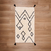 Soft Ethnic Banyo Paspası - Beyaz - 60x100 Cm Renkli