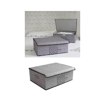 Flosoft Keçe Kapaklı Baza Hurcu, Çok Amaçlı Düzenleyici Organizer Kapaklı Kutu 50x40x19 Cm 001