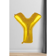 Y Harfi Folyo Balon Gold 100 Cm 40 Inç 1 Metre Altın Gold