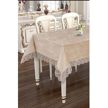 Lüx Güpürlü Kadife Masa Örtüsü 160x220