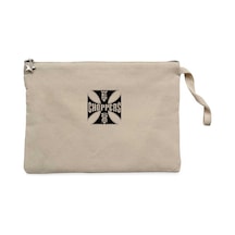West Coast Choppers Krem Clutch Astarlı Cüzdan / El Çantası Krem