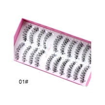 Wezone Hs-8 01 10 Çiftlü Fiber Sahte Kirpikler, Göz Kuyruğu Uzun, Tam El Yapımı, Konforlu Uzun Süre Takılabilir, Doğal Ve Çarpıcı Gözler