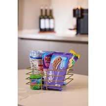 Rose Çok Amaçlı Oval Köşeli Kare Sepet - Metal Paslanmaz Rose