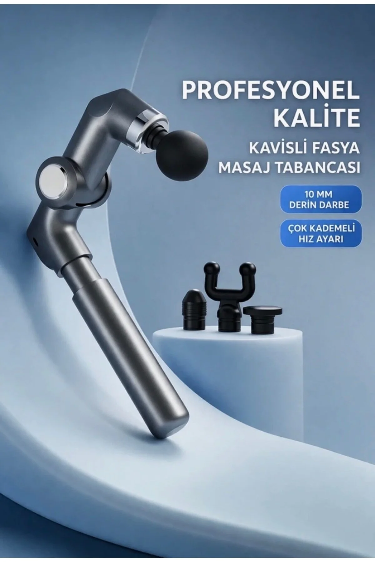 4 Başlıklı Ayarlanabilir Açılı Şarjlı Masaj Aleti Siyah