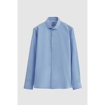 Twn Slim Fit Mavi Armürlü Gömlek 3ef02ıg312881 Mavi