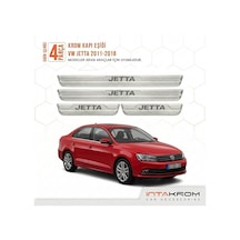 Volkswagen Jetta 2011-2018 Uyumlu Satine Krom Kapı Koruma Eşiği 4