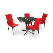 Beymobilya Buket Werzalit Kare Esb-Gözde Mutfak Masa Takımı (60X60) Siyah