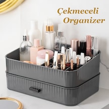 Porsima 0619 Çekmeceli Takı Organizeri Makyaj Düzenleyici Kutu Antrasit
