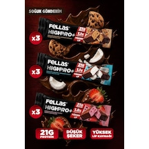 Fellas Çikolata Kaplı Highpro Protein Bar 50gr Karma Kutu 3 X 3