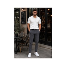 Hzr Wear Erkek Diz İzi Yapmayan En Boy Esnek Slim Fit Chino Pantolon Antrasit