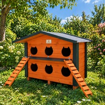 6 Yuvalı Kedi Evi Dış Ortam