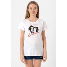 Casablanca We'll Always Have Beyaz Kadın Bisikletyaka Tshirt 001