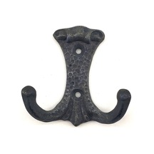 Antika Tarz Dekoratif Pirinç Anıt Çiftli Vestiyer Askı - 85x72 Mm, Oksit ANTİK