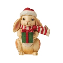 Enesco Jim Shore Heartwood Creek Noel Tavşanı Minyatür Heykelcik, 9,5 Cm, Çok Renkli
