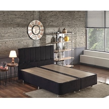 Nironyatak Niron Ela Baza Ve Başlık Seti 140X190 Cm Çift Kişilik Siyah Kumaş