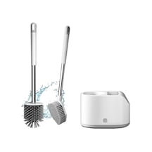 Lichen Tuvalet Fırçası Ve Tutucu Seti Silikon Tuvalet Fırçası Ve