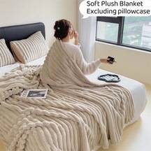 Willowhaven Hediye Battaniye Khaki Plüş Tüm Mevsimler Yumuşak Yıkanabilir 150x200cm