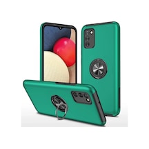 Ilkeshop Newface Samsung Galaxy Uyumlu A02s Kılıf Elit Yüzüklü Kapak - Yeşil
