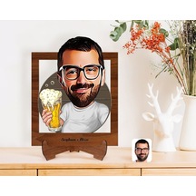 Kişiye Özel Erkek Karikatürlü Ahşap Standlı 3D Biblo-51