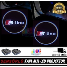 Audi Sline Araçlar Için Pilli Yapıştırmalı Kapı Altı Led Logo (489392794)