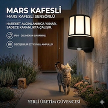 Mars Serisi Sensörlü Bahçe Apliği - Ip54 Zita Dış Mekan Duvar Lambası, E27 Duy, Yanmaz & Kı