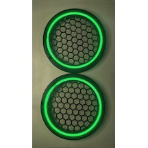 Hoparlör Kapağı 16 Cm Ledli 2'li Takım - Yeşil