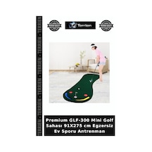 Premium Glf-300 Mini Golf Sahası 91x275 Cm Egzersiz Ev Sporu Antrenman Çok Renkli
