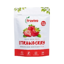 Fruvivo Dondurularak Kurutulmuş Çilek Freeze Dry Çilek Cipsi Şeker İlavesiz %100 Doğal Vegan Atıştırmalık 15 G