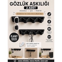 Siyah Yapışkanlı Gözlük Askılığı Duvar Ve Dolap İçi Organizer - 2 Adet