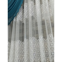 Pierre Cardin Karizma 02 Brode Tül Perde / Ölçünüze Özel Dikim