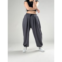Cocopelli Pileli Füme Kadın Jogger Pantolon Coc2844 Füme