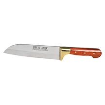 Cavit Bilezikli Santoku Şef Bıçağı Ahşap