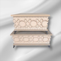 Ahşap- Ham Mdf- Desenli-takı-makyaj-çok Amaçlı- Ayaklı- 2li Kutu