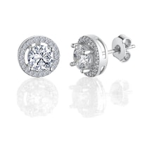 1.50 Karat Effective Diamond Büyülü Işıltı Tektaş Gümüş Küpe