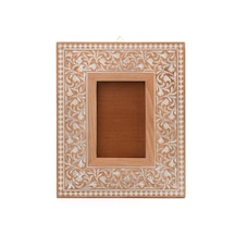 Çiçek Desenli Ahşap Fotoğraf Çerçevesi