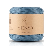 Sensy Premium 250 Gr Doğal Kağıt Ip, Hasır Kağıt Iplik, Rafya, Çanta, Supla, Şapka Ipi, 250m Mavi