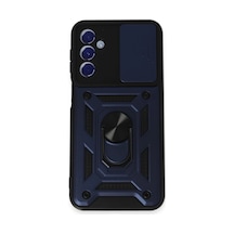 Samsung Uyumlu Galaxy M34 5g Kılıf Pars Lens Yüzüklü Silikon - Lacivert 0