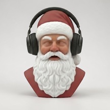 Happy3dworld Noel Baba Büst Kulaklık Standı, 3d Baskı Dj Noel Dekoru